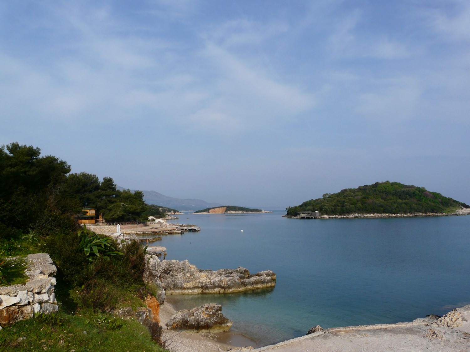 Ksamil Albania — swimming to the offshore islands from the main beach