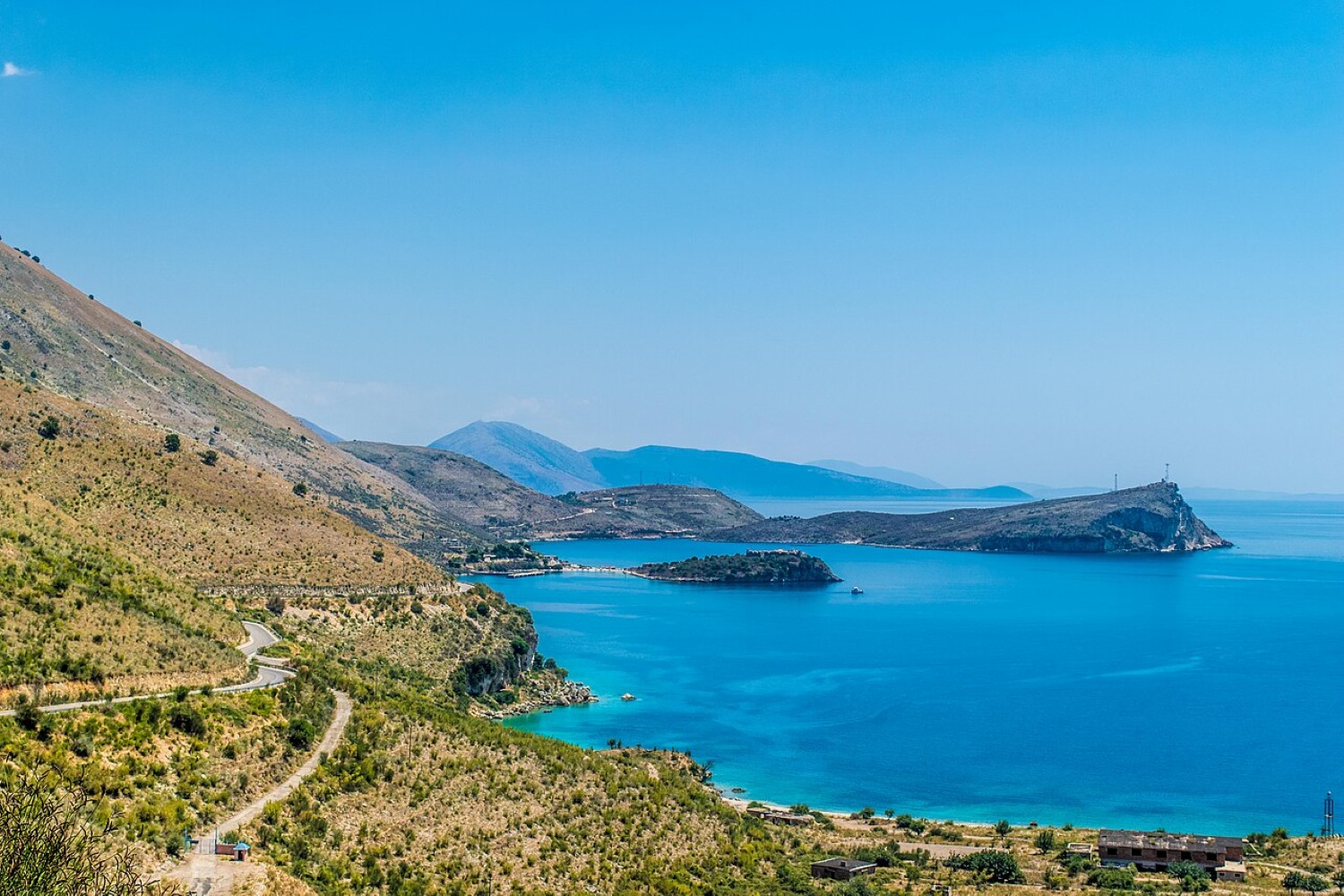 Porto Palermo Bay Albania — the Ottoman fortress on its triangular peninsula in the sheltered Ionian bay