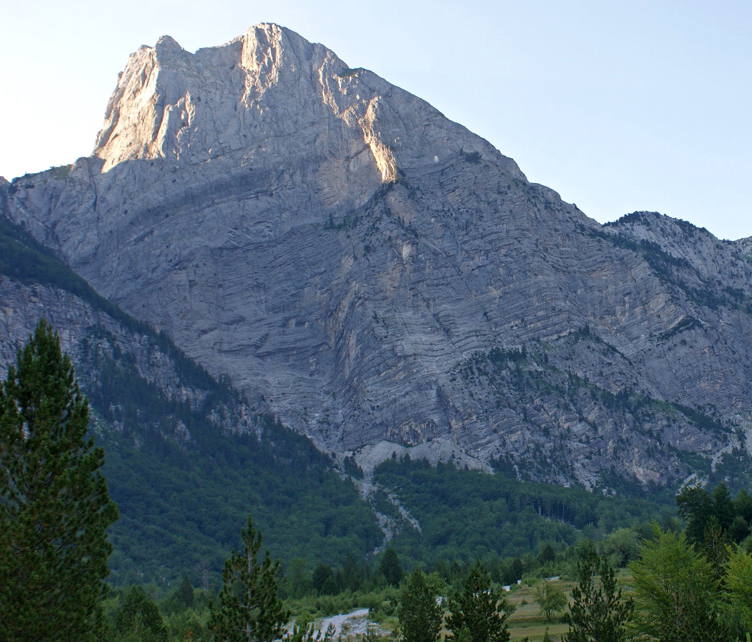 Maja e Harapit — its 800-metre south face is the highest rock wall on the Balkan Peninsula
