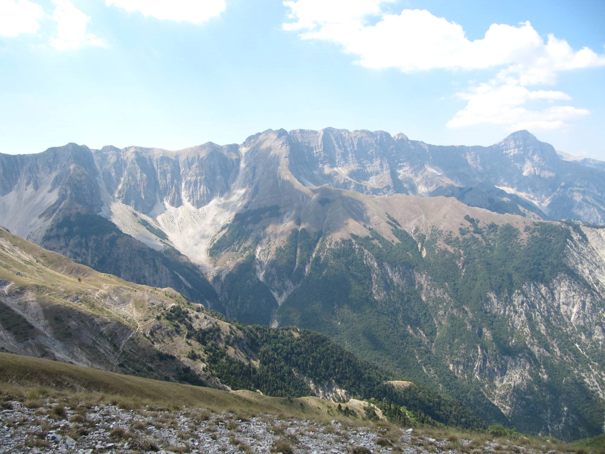 Maja e Papingut, the highest summit of the Nemërçka massif in southern Albania